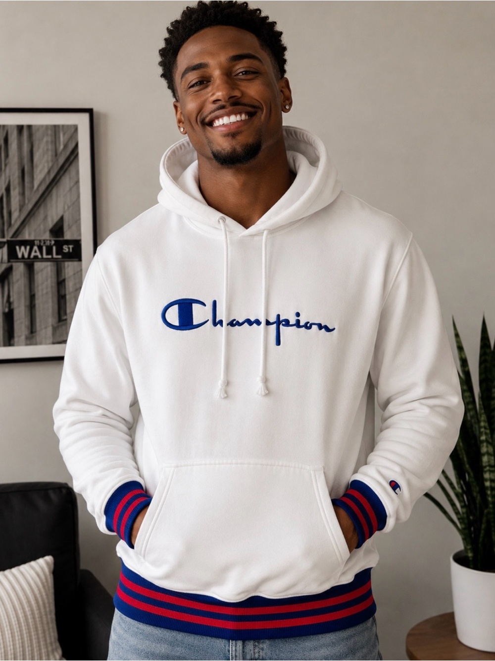 Champion Reverse Weave Hoodie with Embroidered Logo